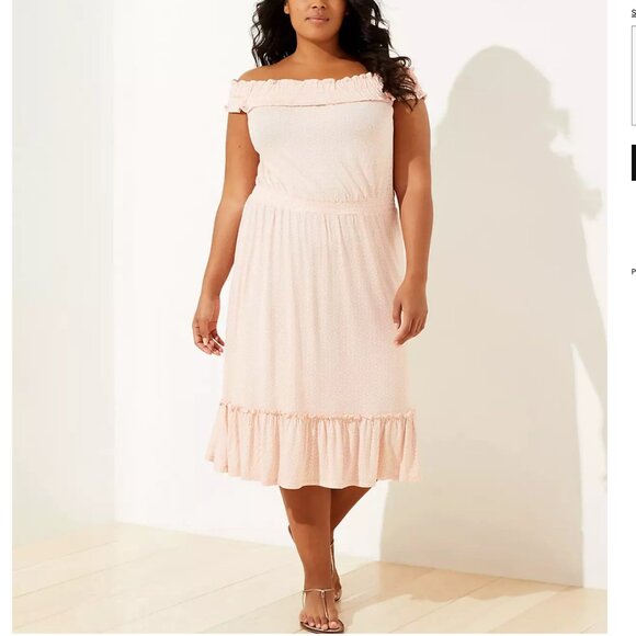 LOFT Plus LOFT Beach Off The Shoulder Dress - Picture 1 of 12